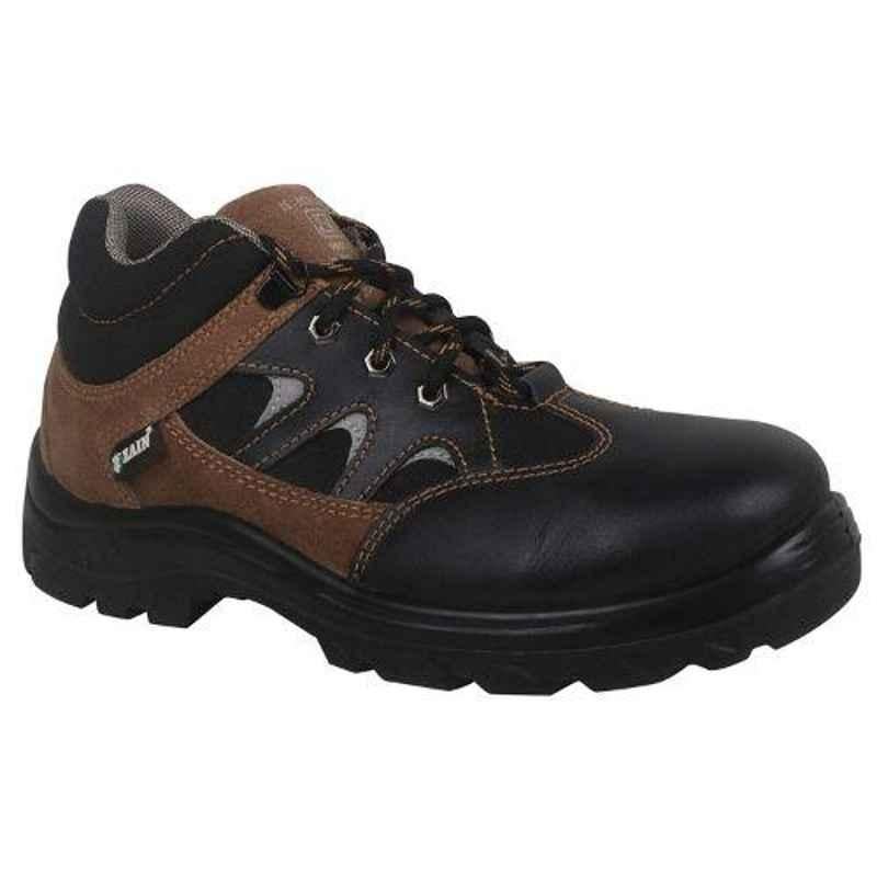 Zain Dexter-Plus Leather Steel Toe Black Work Safety Shoes, 82234-08, Size: 8