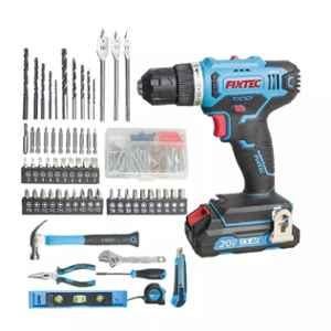 FIXTEC 20V 1.5Ah Cordless Drill Tool Kit with LED Working Light, FCD2001X-221