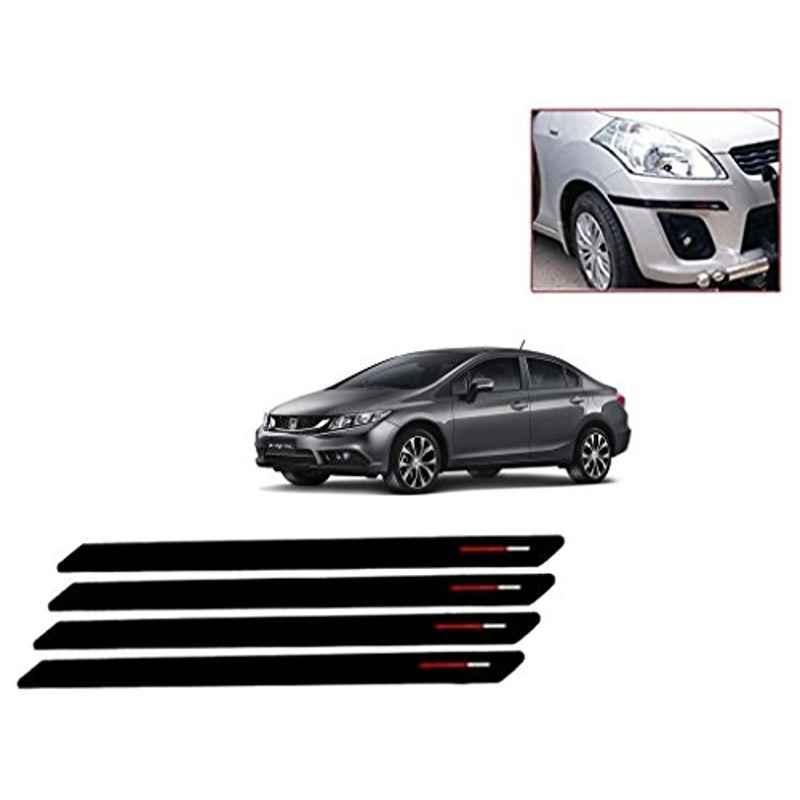 Kozdiko 4 Pcs Black & Red Bumper Protector Set for Honda Civic