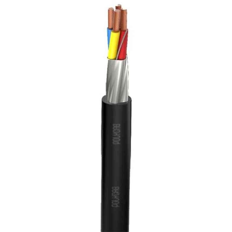 Polycab 2.5 Sqmm 24 Core PVC Insulated Sheath Black Flexible Bare Copper Conductor BMS Cable with Drum Packing, Length: 2000 m