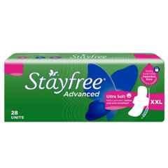 Stayfree 28 Pcs Advanced White Cotton Disposable Ultra Soft Sanitary Pad Packet, Size: XXL