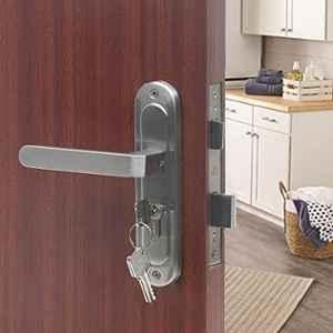 Saze Stainless Steel Matt Finish Mortise Door Lock Set with 3 Computer Keys for Office, Hotel & Bathroom, LB303