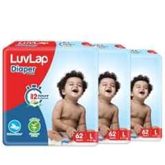 Luvlap 62 Pcs Diapers Pant Packet with Aloe Vera Lotion for Rash Protection, Size: Large