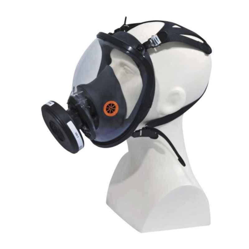 Deltaplus M9300 Silicone Black & Orange Full Face Strap Galaxy Mask