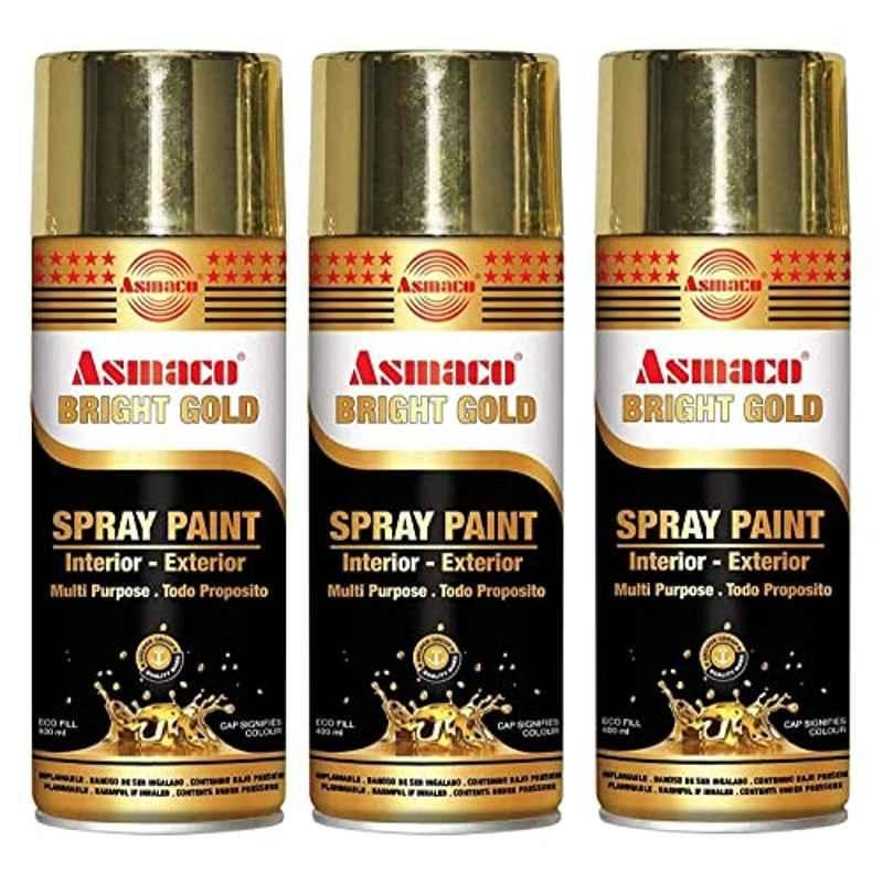Asmaco 400ml Eco Fill Bright Gold Drying Acrylic Paint Spray
