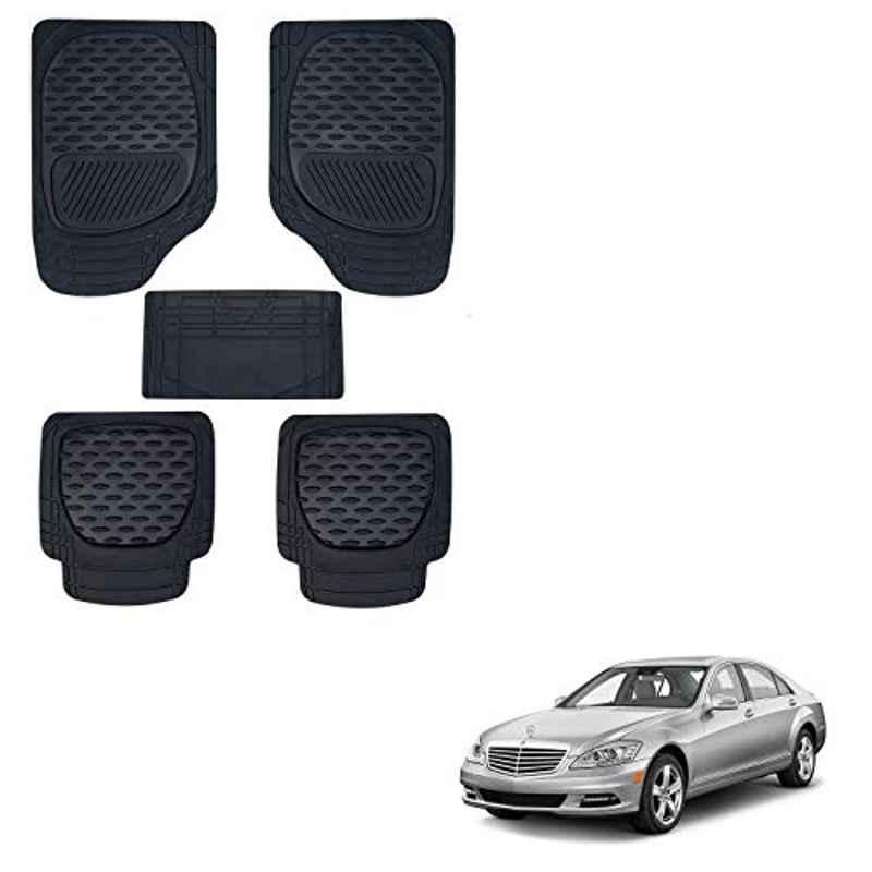Kozdiko 6255 5 Pcs Rubber & PVC Black Heavy Car Foot Mat Set for Mercedes Benz S-Class