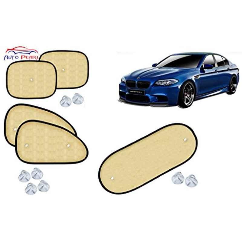 Auto Pearl 5 Pcs PVC & Mesh Beige Window & Rear Sun Shade Set for BMW M5