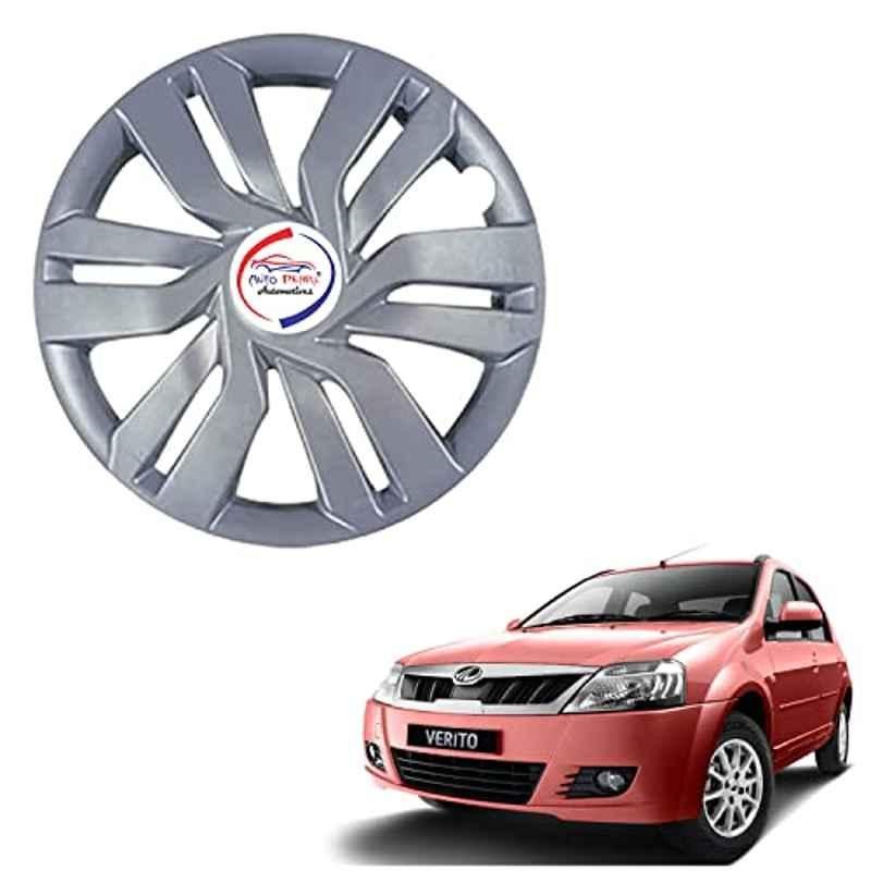 Auto Pearl 4 Pcs 14 inch ABS Press Type Hubcap Wheel Cover Set with Retention Ring for Mahindra Verito SLVR26