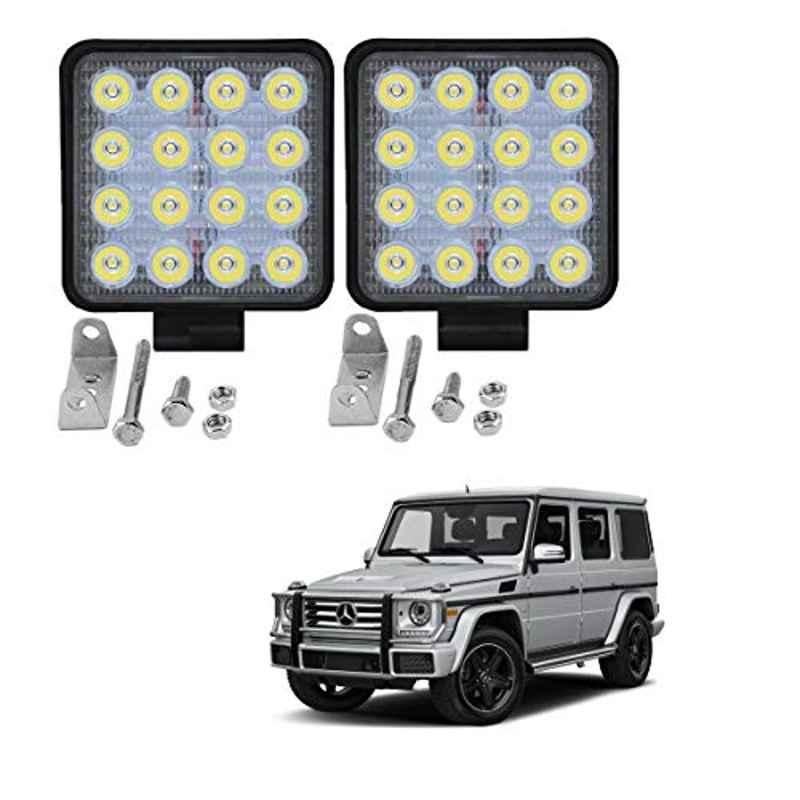 Kozdiko 2 Pcs 48W 16 LED White Bright Beam Square Fog Light Set for Mercedes Benz G-Class, koz_92592