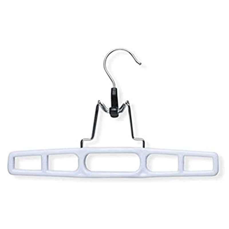 Honey-Can-Do Plastic White Pant Hanger with Clamp, HNG-01326 (Pack of 2)