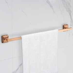 Plantex 304 Grade Stainless Steel Bathroom Single Towel Rod/Stylish & Durable Towel Hanger/Towel Stand/Bathroom Accessories Decan (Rose Gold Finish)
