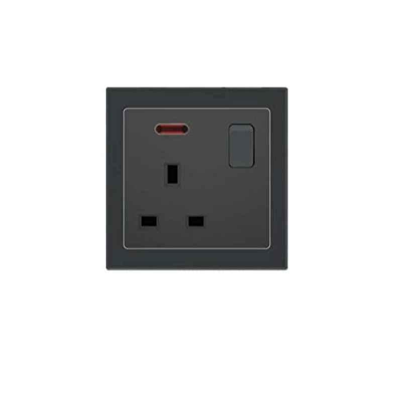 Vmax 13A Black Switch Socket with Neon