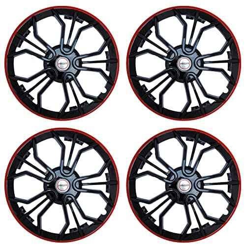 Buy Prigan 4 Pcs 15 inch Polypropylene Black & Red Wheel Cover Set for