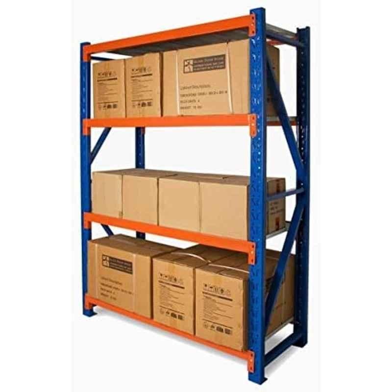 Abbasali 300 kg Steel Blue & Orange 4 Steps Racking Storage Garage Shelving, 200x60x200 cm