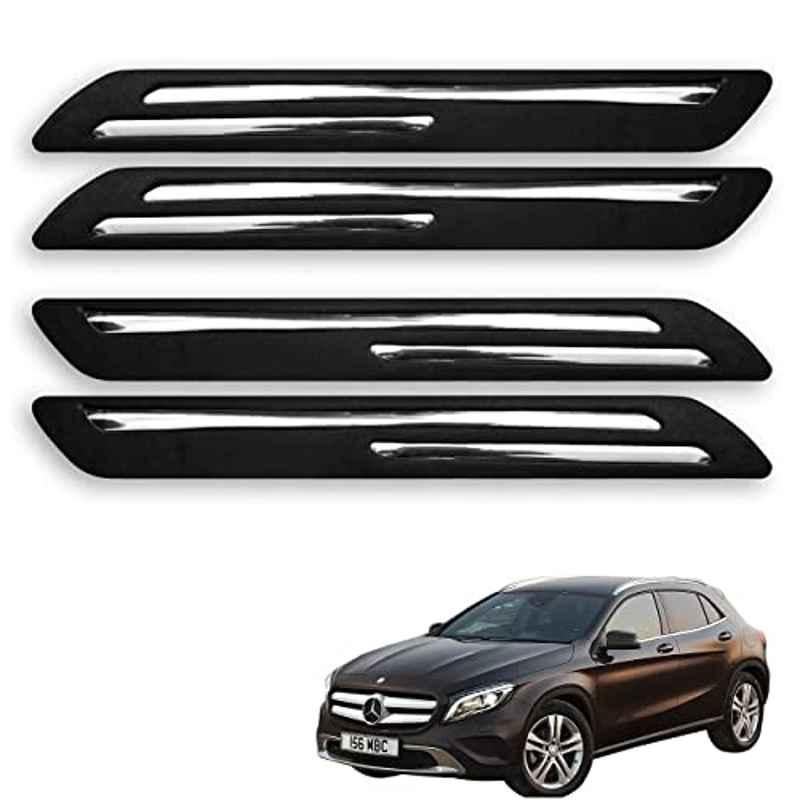 Kozdiko 4 Pcs Rubber Black Double Chrome Strips Car Bumper Protector Guard Set for Mercedes Benz Gla Class