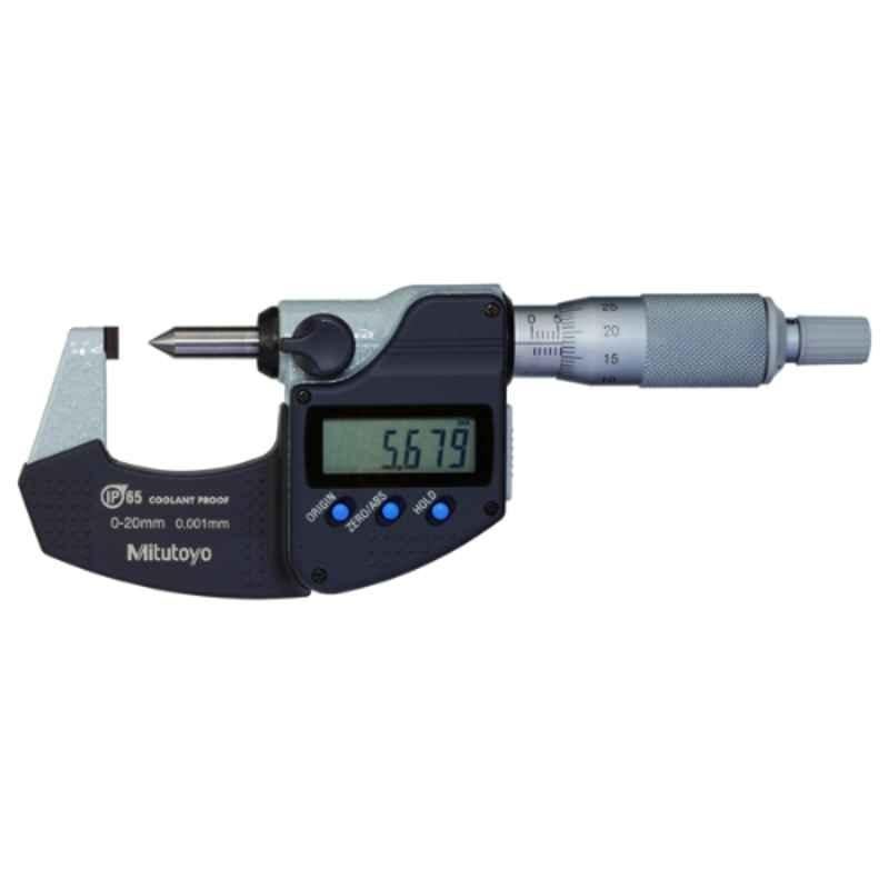 Mitutoyo 0-20mm Point Spindle & Blade Anvil Crimp Height Digital Micrometer, 342-271-30