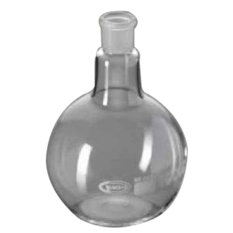 Glassco 500ml White Printing 3.3 Boro Glass Boiling & Flat Bottom Flask with Joint, 058.202.17 (Pack of 10)