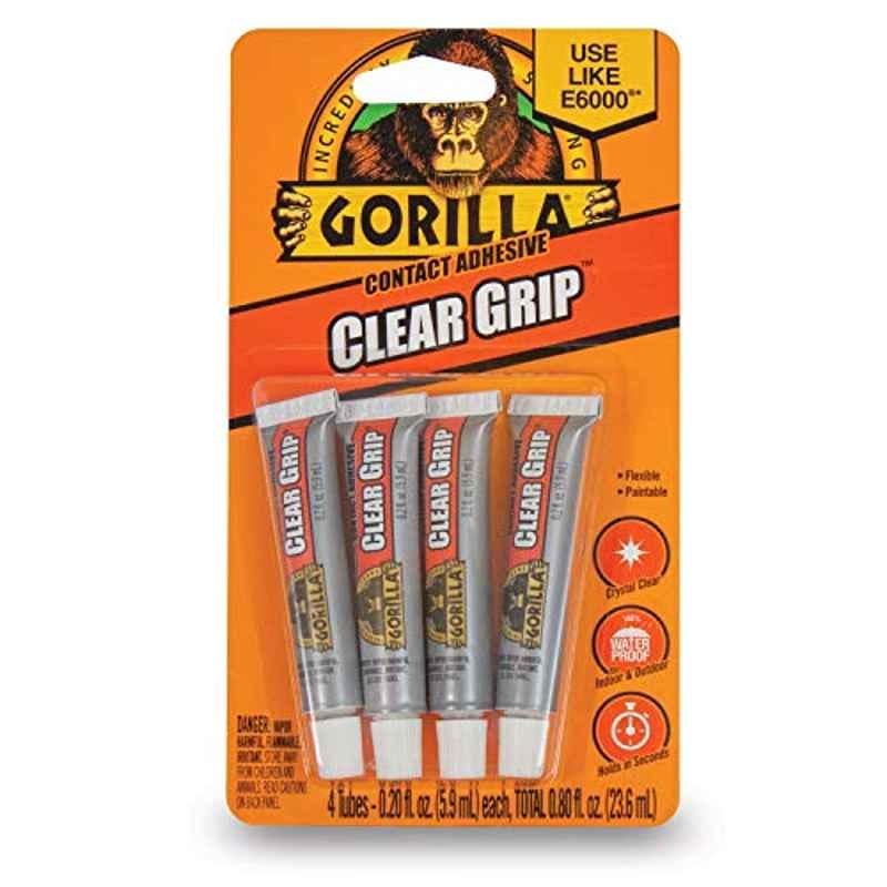 Gorilla 23.6ml Clear Mini Grip Contact Adhesive, 8130002 (Pack of 4)