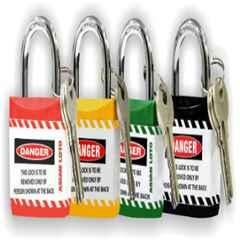 Asian Loto Red, Yellow, Green & Black Regular Shackle Jacket Padlock, ALC-LPR-RYGK (Pack of 4)