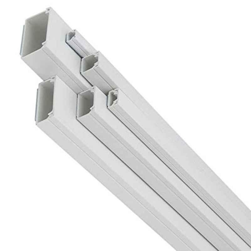Reliable Electrical 25x16mm 1m PVC White Self-Adhesive Floor Trunking with Sticker (Pack of 3)