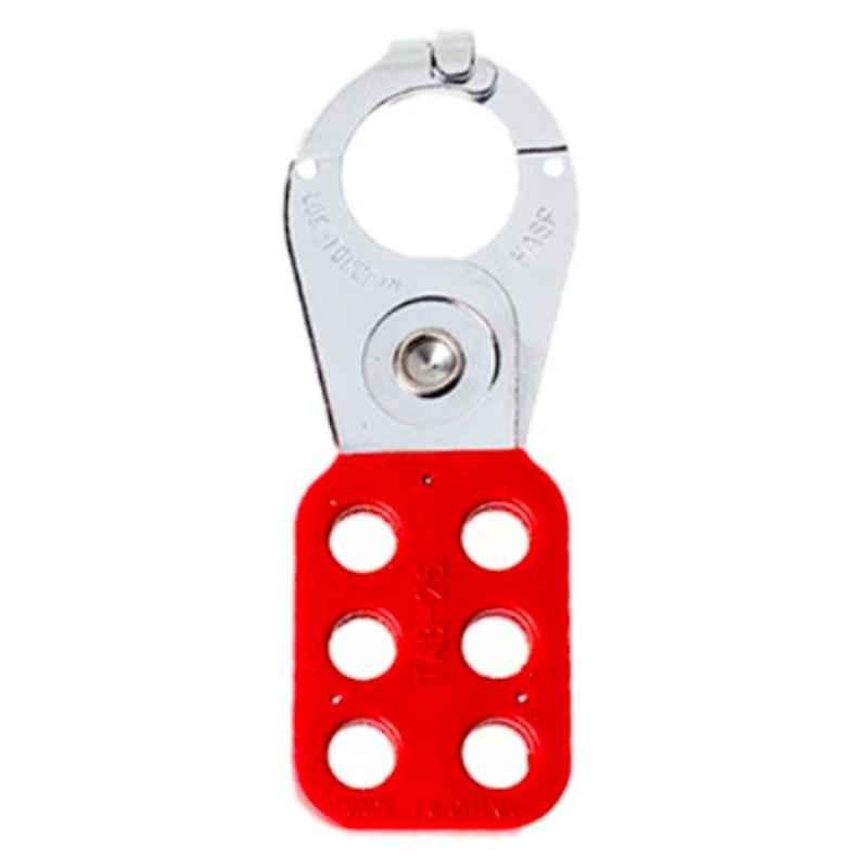 LOK-FORCE 25mm Steel Red Lockout Safety HASP, HSP-TAB-25