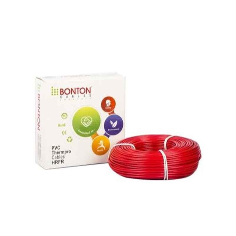 Bonton 1.5 Sqmm 90m Red Single Core PVC Insulated Unsheathed FRLS Cable, 110268NLS