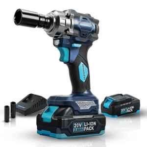 Tomahawk PIW-3999 1/2 inch 20V 2Ah Cordless Impact Wrench with  LED Light & Battery Indicator