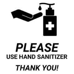 Color World Express Vinyl Self Adhesive Please Use Hand Sanitizer Signage Sticker