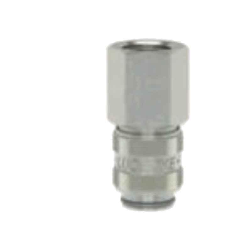 Ludcke G1/4 Plated ESMN 14 I Single Shut Off Micro Quick Connect Coupling with Female Thread, Length: 38 mm