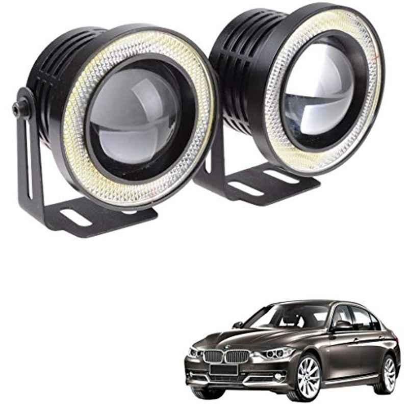 Kozdiko 2 Pcs 15W 3.5 inch High Power White LED Projector COB Fog Light Set with White Angel Eye Ring for BMW 3 Series, koz_72563