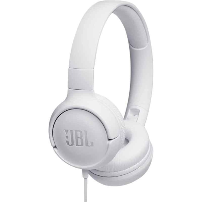 JBL 32mm White Wired On Ear Headphone, JBL-TUNE500HDPHNS-WHITE