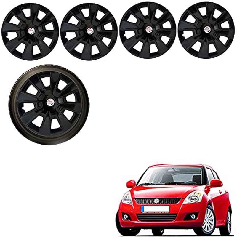 Auto Pearl 4 Pcs 14 inch ABS Black Car Wheel Cover Set for Maruti Suzuki Swift Type 2