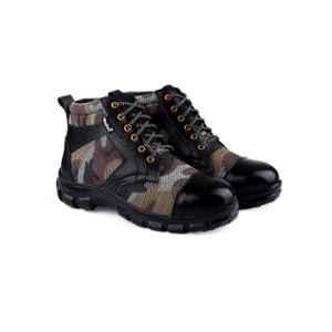Woakers PowerGrip Leather Steel Toe Black Safety Shoes, WKS-SAFTEY-002, Size: 7