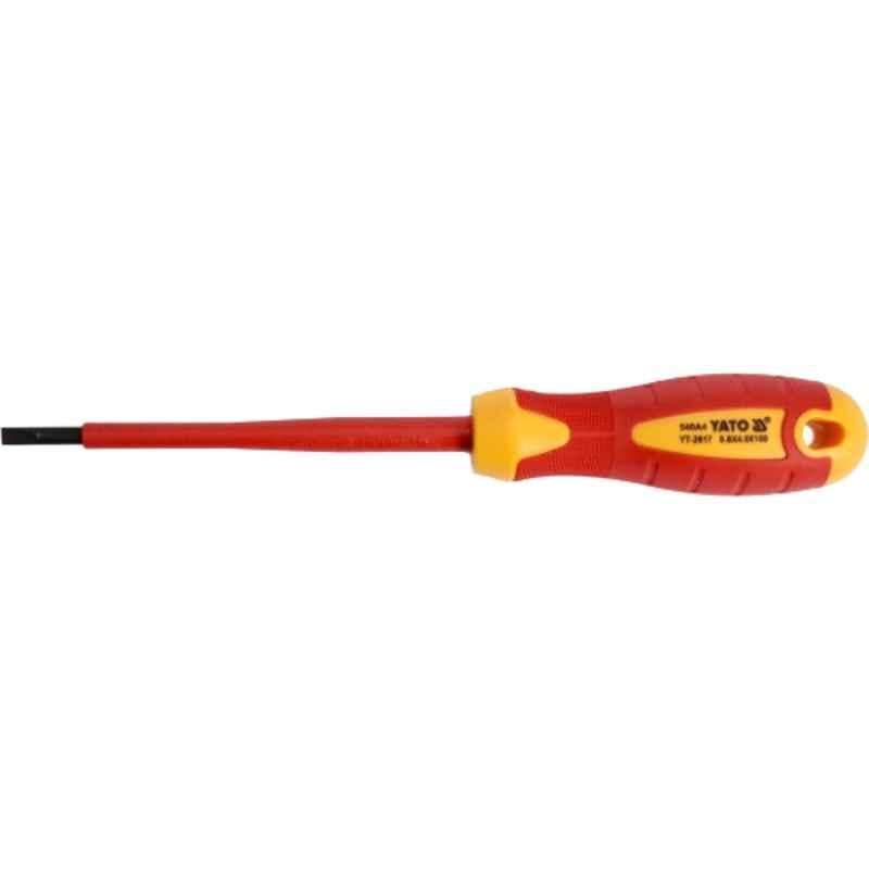 Yato 5.5x125mm VDE-1000V Insulated Slotted Screwdriver, YT-2818