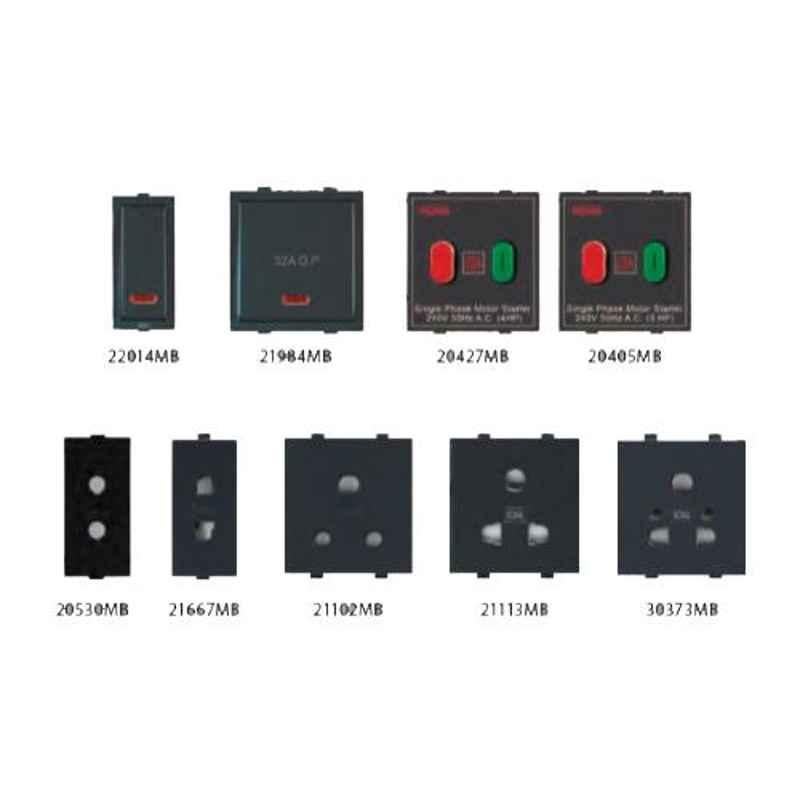 Anchor Roma Classic 6A 3 Pin Black Socket, 21102MB, (Pack of 10)