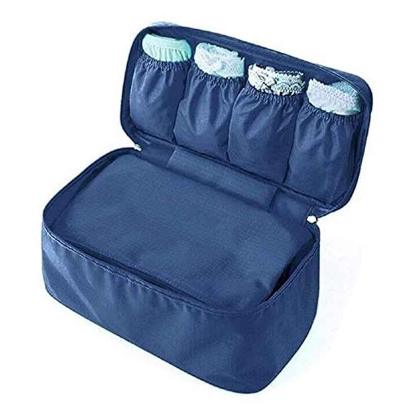 Rubik Nylon Navy Blue Women Travel Storage Bag, 27×12×11cm