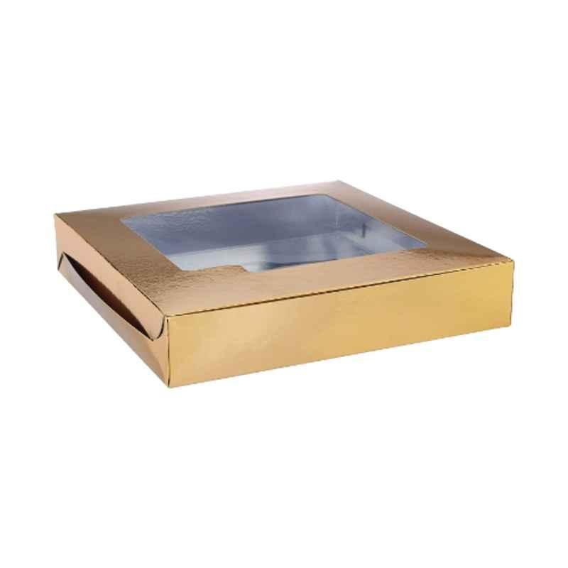 Hotpack 5Pcs Aluminium & Gold Coated Window Sweet Box Set, HSMSBAGW2525