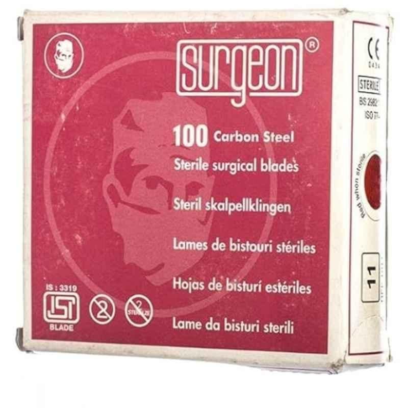 Forgesy Carbon Steel Silver Surgical Scalpel Blades for Medical, Dental & Laboratory, Blade Size: 12, RYW_865 (Pack of 100)