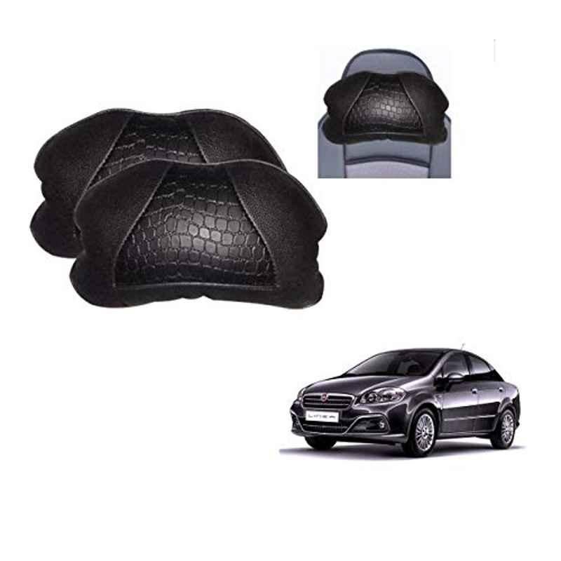 Kozdiko 2 Pcs Black Neck Rest Cushion Pillow Set for Fiat Linea