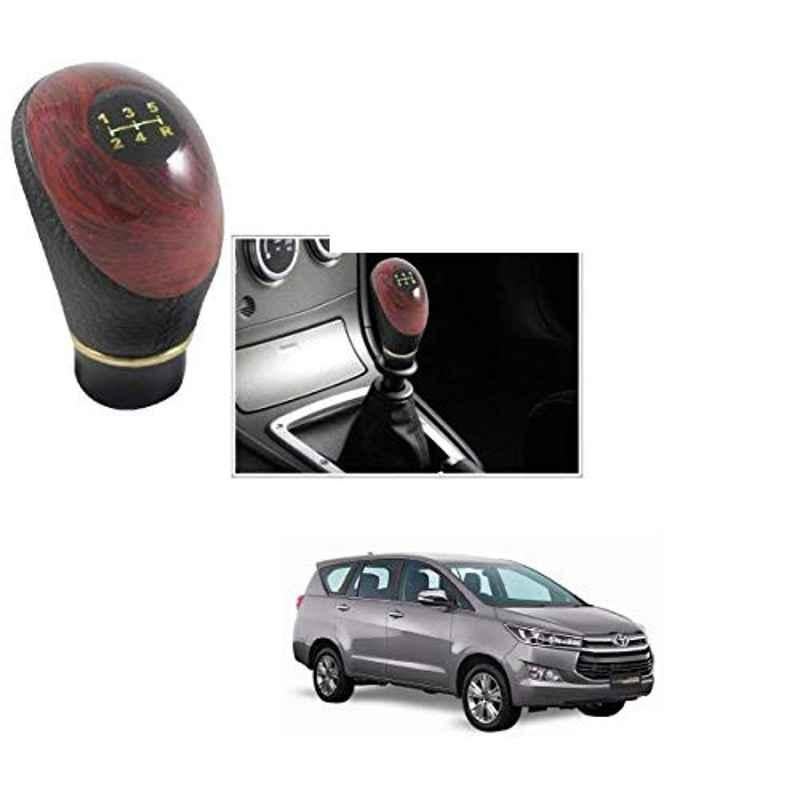 Buy Kozdiko Wooden PU Leather Black Gear Shift Car Knob for Toyota Innova Crysta Online At Price 351