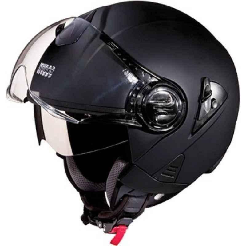 Studds Downtown Matt Black Open Face Helmet, Size (XL, 600mm)
