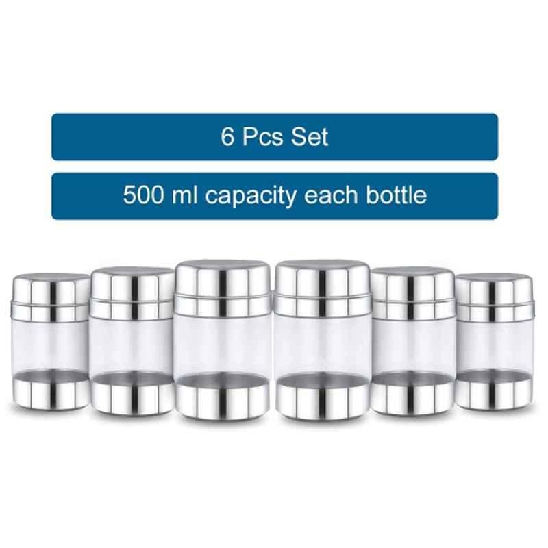 Blueberry's 6 Pcs 500ml Acrylic Air Tight Storage Canister Set, BCR500