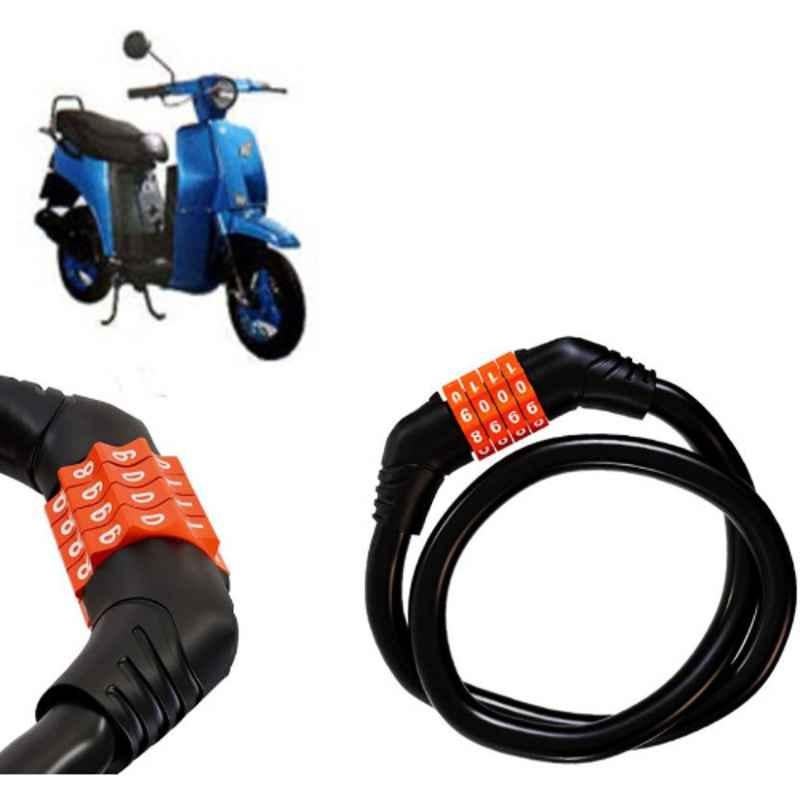 Auto Pearl Black & Orange 4 Digit Anti-Theft Combination Number Lock for Sunny