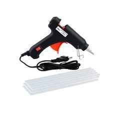 Hillgrove Electric Mini 20W Black Small Hot Gum Glue Gun With 15 Pcs Hot Melt Glue Stick Set
