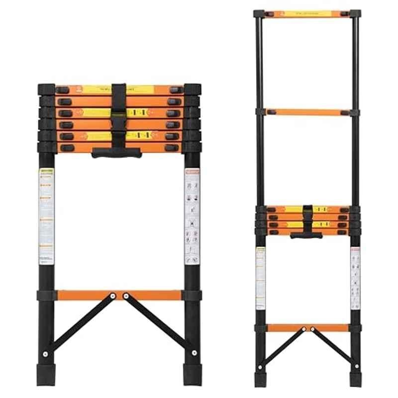 Plantex 150kg 8.85ft 7 Steps Carbon Steel Orange Telescopic Ladder