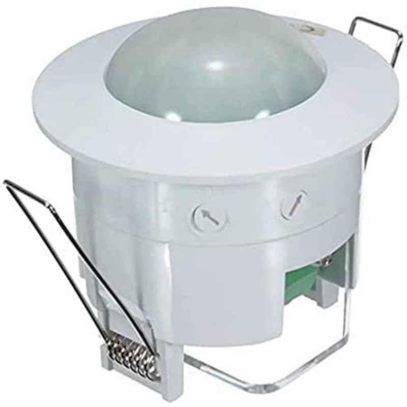 Abbasali Milano Ceiling Pir Infrared Motion Sensor Switch With Light Sensor, Fast Switching, 360 deg, Slim And Luxury Design, Energy Saver With Milano (Concealed Ceiling Mounted)