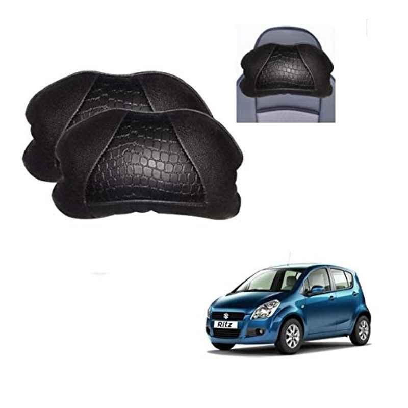 Kozdiko 2 Pcs Black Neck Rest Cushion Pillow Set for Maruti Suzuki Ritz