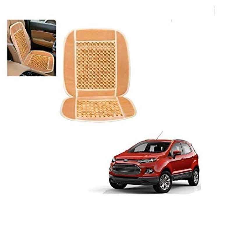 Kozdiko Wooden Bead Seat with Beige Velvet Border for Ford Ecosport