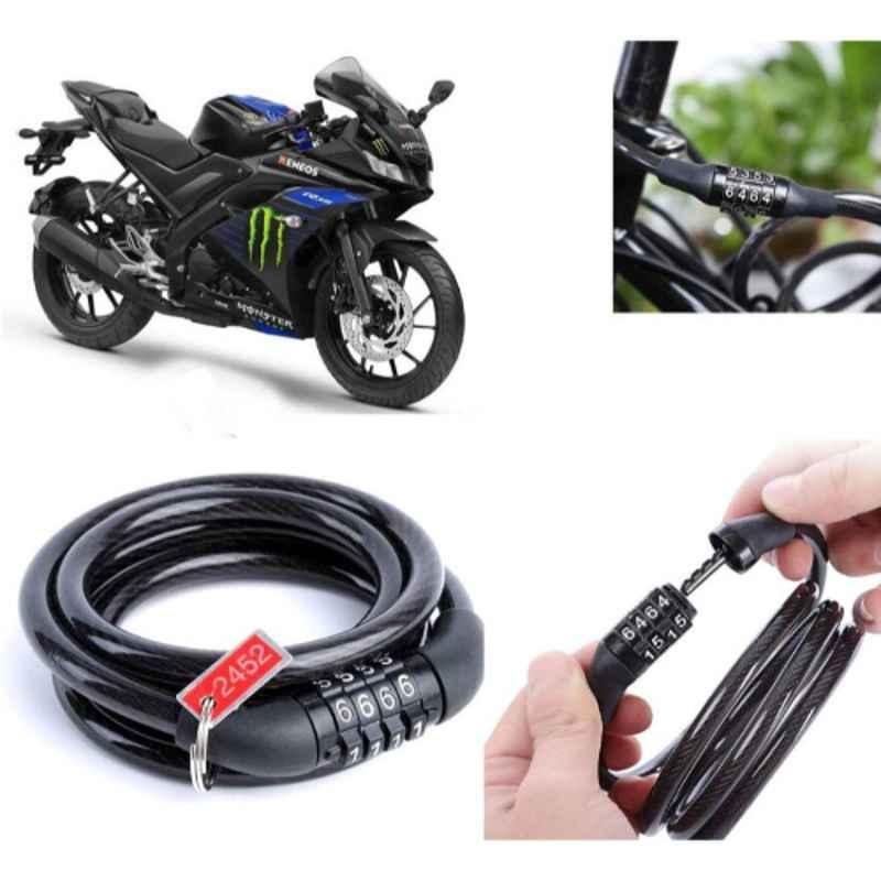Auto Pearl PVC & Plastic Black Combination Cable Lock for YZF R15 V3 Moto GP Edition
