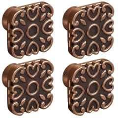 Plantex Knobs for Drawer/Square Drawer Knobs/Knobs for Cabinets/Pull-Push Knobs for Kitchen/Bedroom Drawer (Pack of 4) DTK-299, Antique Copper